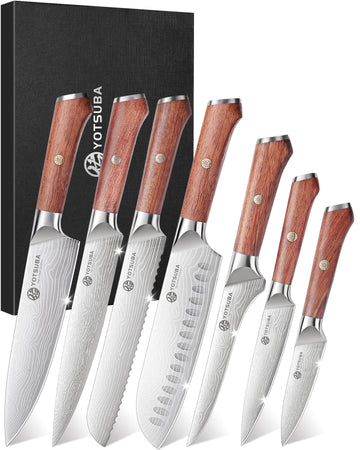 YOTSUBA AS7 7Pcs Chef Knife Set Kitchen Knives Set High Carbon Steel Knives