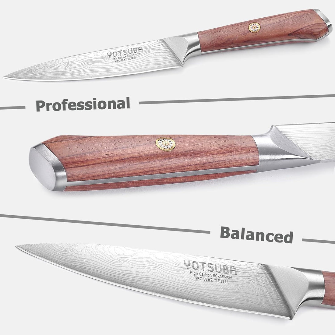 Yotsuba utility knife for precise kitchen cutting with Japanese stainless steel blade