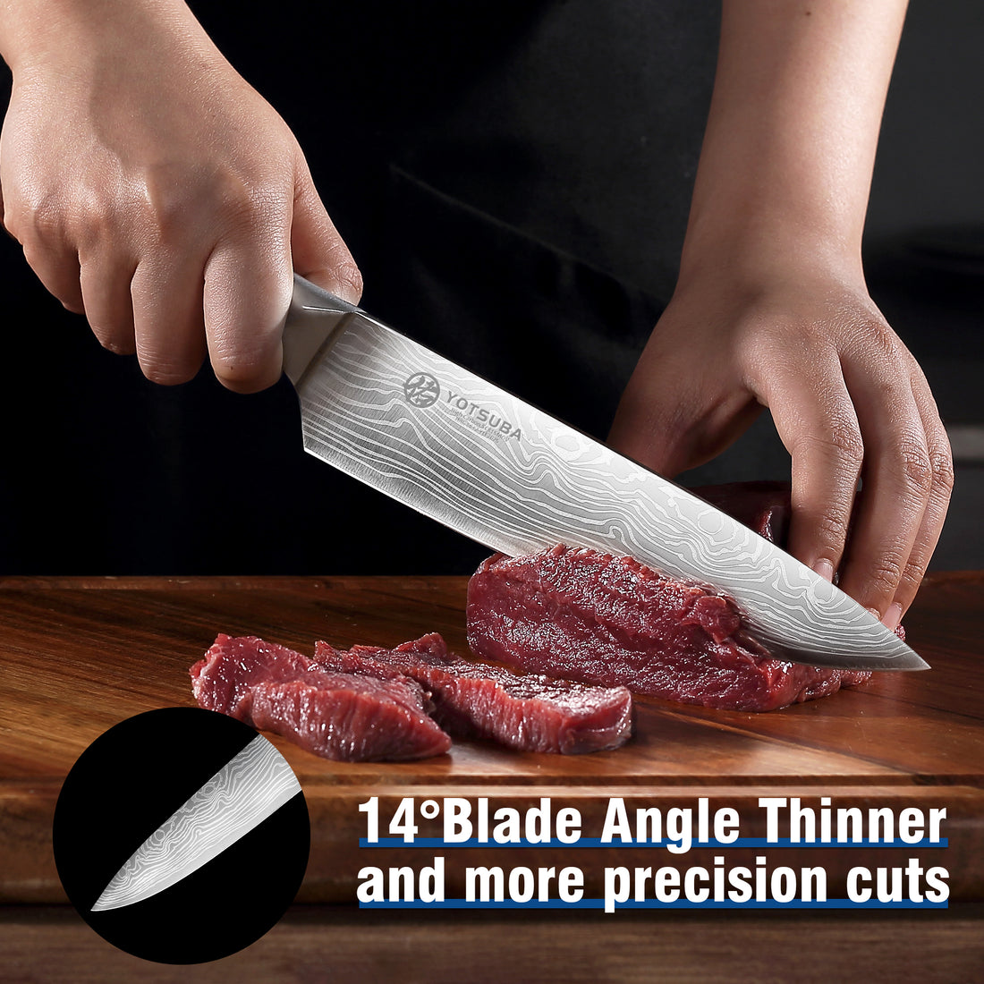 YOTSUBA Chef Knife-8 Inch Japanese Gyuto Kitchen Knife Chef’s Knife German High Carbon Stainless Steel Ergonomic Handle Essentials Sharp Gifts for Mom&Dad With Premium Gift Box