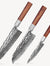 YOTSUBA YT-S3 3 Pieces Damascus Chef Knife Set Japanese Kitchen Knives Set