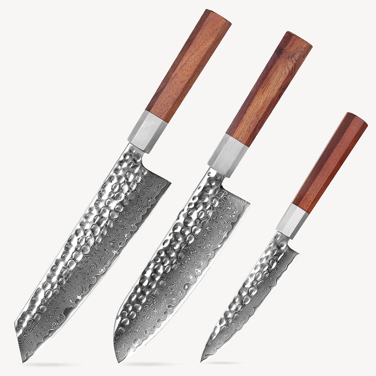 YOTSUBA YT-S3 3 Pieces Damascus Chef Knife Set Japanese Kitchen Knives Set